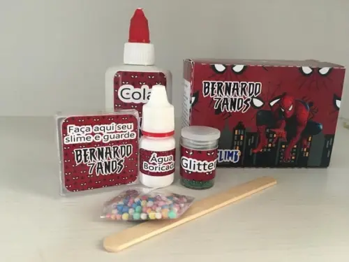 Kit Slime Caixa Homem Aranha Embalagens Personalizada