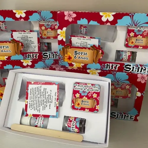 Kit Slime Caixa Havaiano Embalagens Personalizadas