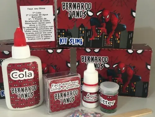 Kit Slime Caixa Homem Aranha Embalagens Personalizada