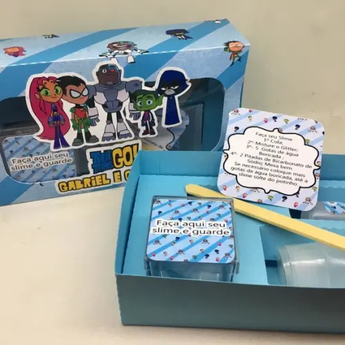 Kit Slime Caixa Jovens Titãs Embalagens Personalizadas