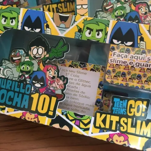 Kit Slime Caixa Jovens Titãs Embalagens Personalizadas