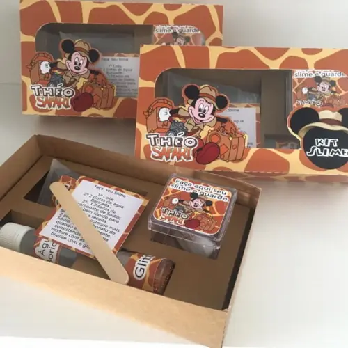 Kit Slime Caixa Mickey Safari Embalagens Personalizadas
