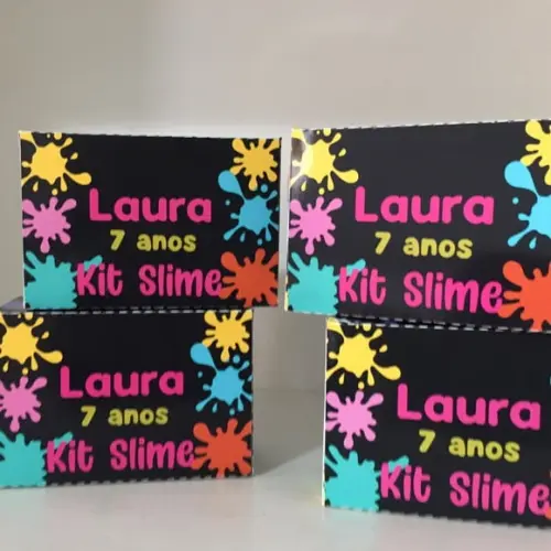Kit Slime Caixa Neon Embalagens Personalizada