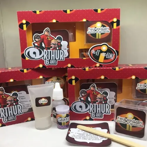 Kit Slime Caixa os Incríveis Embalagens Personalizadas