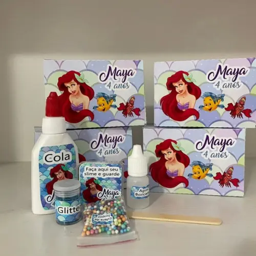 Kit Slime Caixa Pequena Sereia Embalagens Personalizadas
