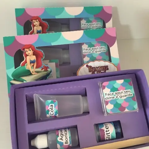 Kit Slime Caixa Pequena Sereia Embalagens Personalizadas