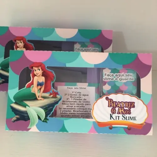 Kit Slime Caixa Pequena Sereia Embalagens Personalizadas
