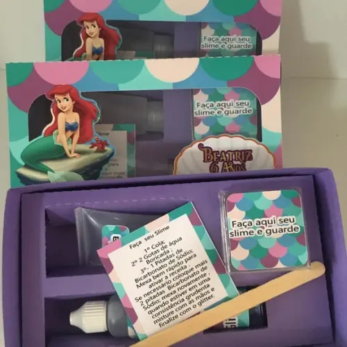 Kit Slime Caixa Pequena Sereia Embalagens Personalizadas