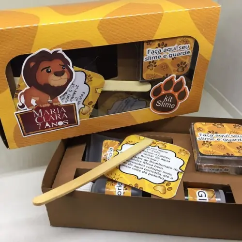 Kit Slime Caixa Rei Leão Embalagens Personalizadas