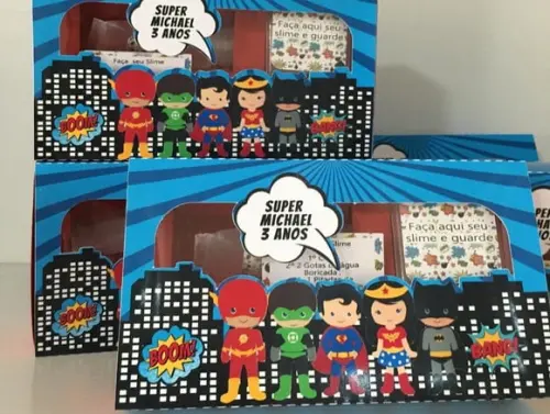 Kit Slime Caixa Super Heróis Embalagens Personalizadas