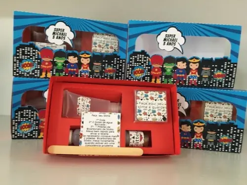 Kit Slime Caixa Super Heróis Embalagens Personalizadas