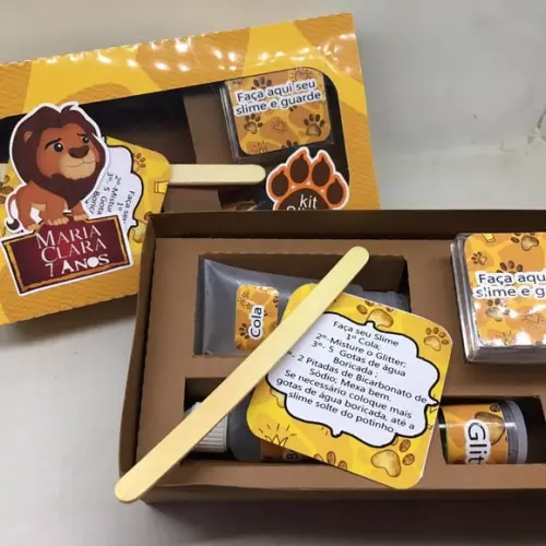 Kit Slime Caixa Rei Leão Embalagens Personalizadas