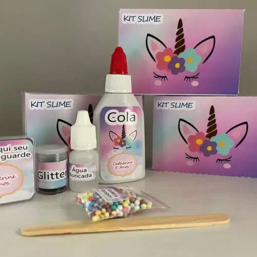 Kit Slime Caixa Unicórnio Embalagens Personalizada