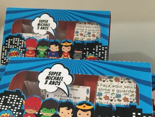 Kit Slime Caixa Super Heróis Embalagens Personalizadas