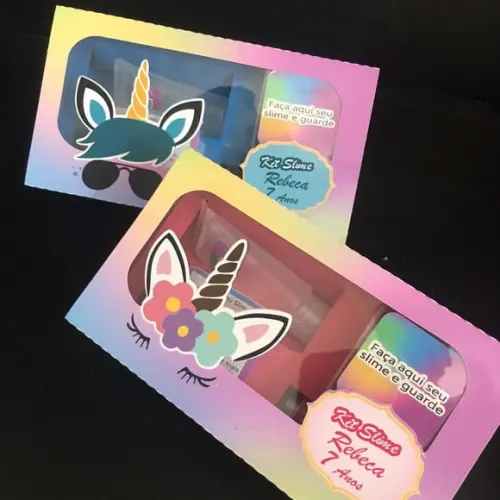 Kit Slime Caixa Unicórnio Embalagens Personalizadas
