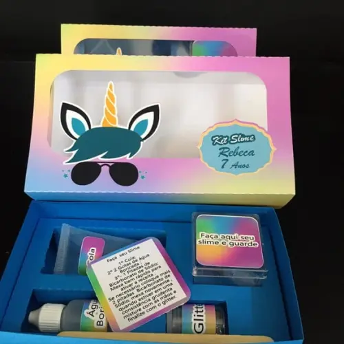 Kit Slime Caixa Unicórnio Embalagens Personalizadas