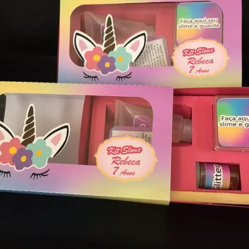 Kit Slime Caixa Unicórnio Embalagens Personalizadas