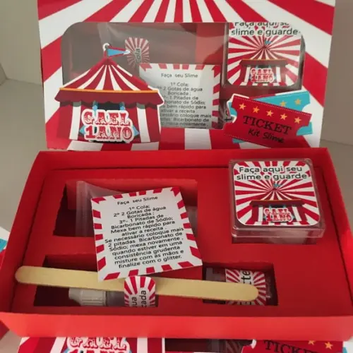 Kit Slime Circo Caixa Embalagens Personalizadas