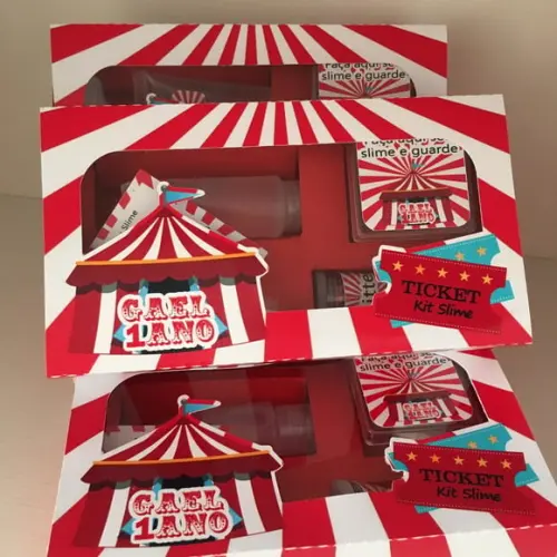 Kit Slime Circo Caixa Embalagens Personalizadas