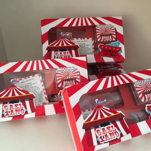 Kit Slime Circo Caixa Embalagens Personalizadas