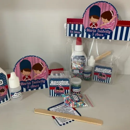 Kit Slime Embalagens Personalizadas Bailarina e Soldadinho