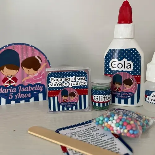 Kit Slime Embalagens Personalizadas Bailarina e Soldadinho