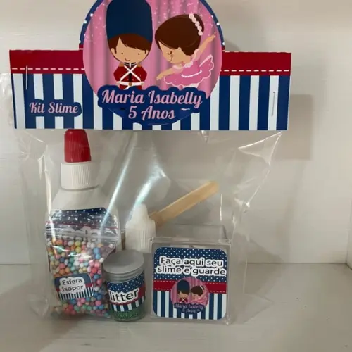 Kit Slime Embalagens Personalizadas Bailarina e Soldadinho