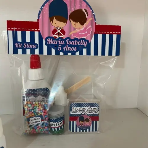 Kit Slime Embalagens Personalizadas Bailarina e Soldadinho