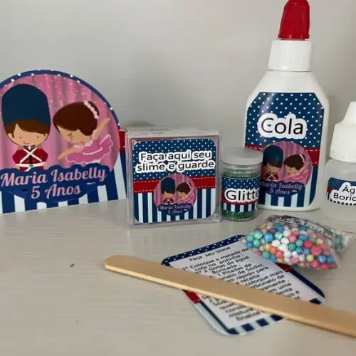 Kit Slime Embalagens Personalizadas Bailarina e Soldadinho
