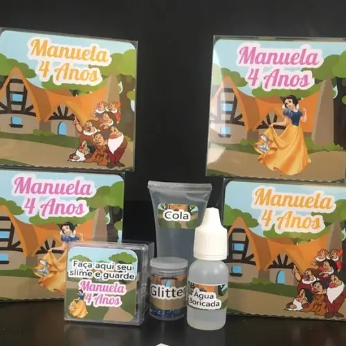 Kit Slime Personalizado Branca de Neve