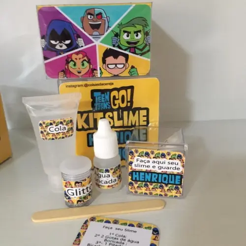 Kit Slime Personalizado Jovens Titãs