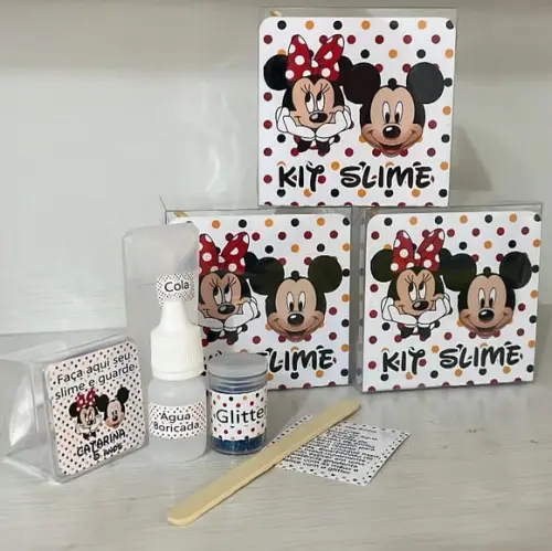 Kit Slime Personalizado Mickey e Minnie