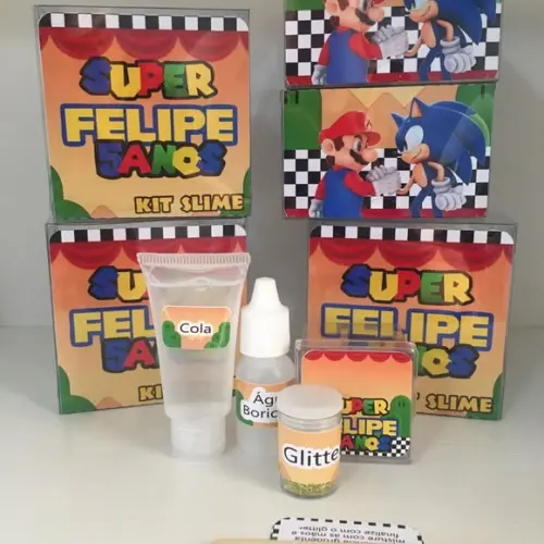 Kit Slime Personalizado Sonic e Mario Bross