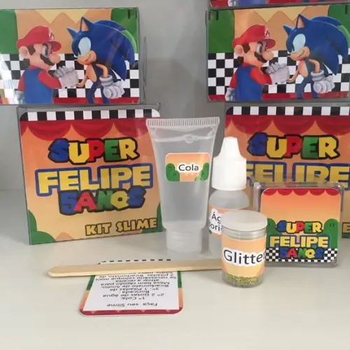 Kit Slime Personalizado Sonic e Mario Bross