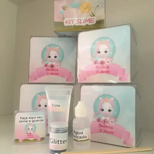 Kit Slime Personalizado Unicórnio
