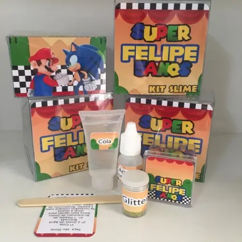 Kit Slime Personalizado Sonic e Mario Bross