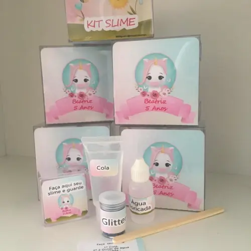 Kit Slime Personalizado Unicórnio