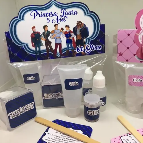 Kit Slime Princesa e Príncipe Embalagens Personalizadas