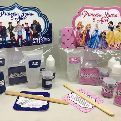 Kit Slime Princesa e Príncipe Embalagens Personalizadas