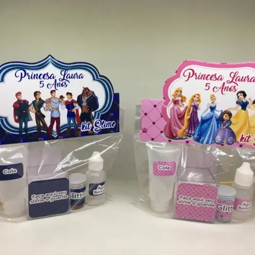 Kit Slime Princesa e Príncipe Embalagens Personalizadas