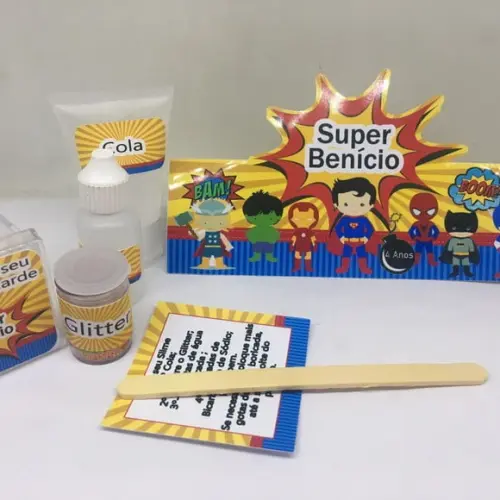 Kit Slime Super Heróis Embalagens Personalizadas
