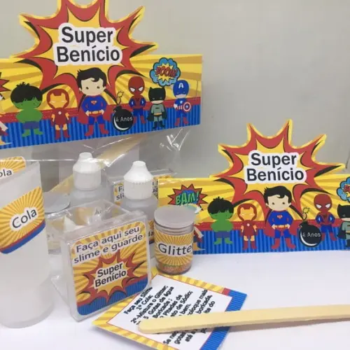 Kit Slime Super Heróis Embalagens Personalizadas