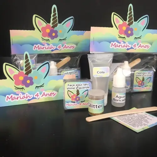 Kit Slime Unicórnio Embalagens Personalizadas