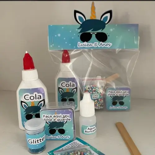 Kit Slime Unicornio Menino Embalagens Personalizadas