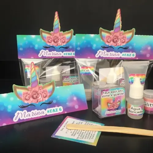 Kit Slime Unicórnio Embalagens Personalizadas