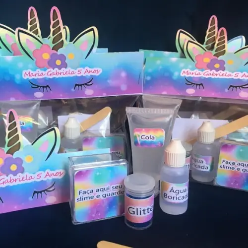 Kit Slime Unicórnio Embalagens Personalizadas