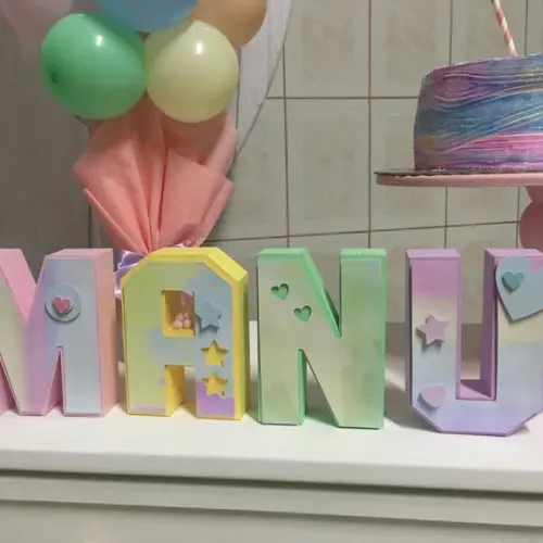 Letras 3d Candy Color