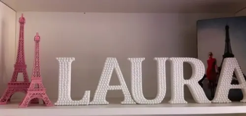 Letras MDF com pérolas
