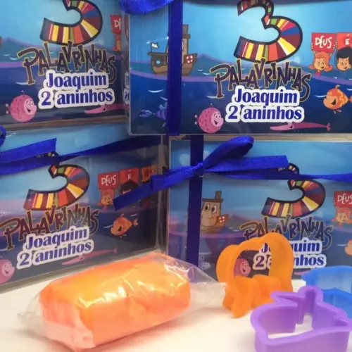 Massinha Modelar Tema 3 Palavrinhas - Lembrancinha Infantil
