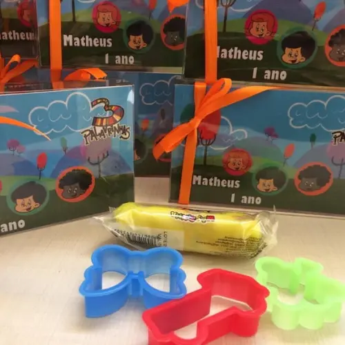 Massinha Modelar Tema 3 Palavrinhas - Lembrancinha Infantil